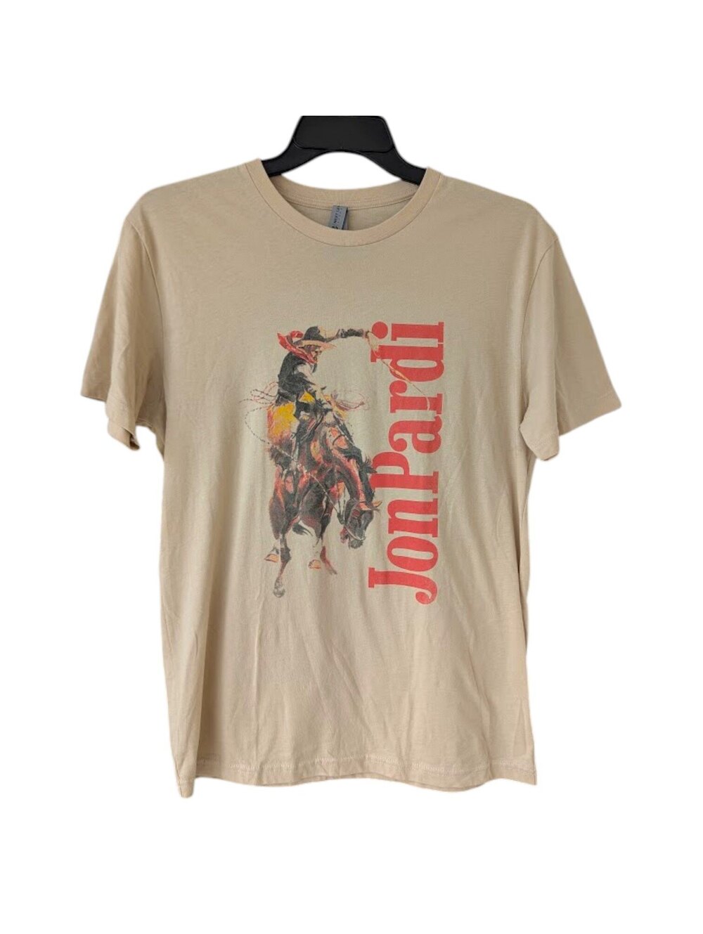 Jon Pardi Marlboro Band M Rodeo Cowboy T-Shirt Country Music Beige 21.5x28.5